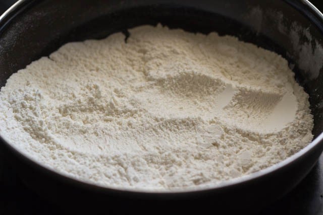 flour and salt in a pan