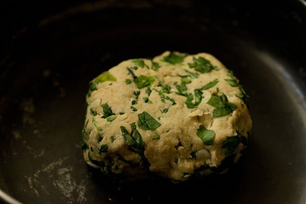 Kneaded dough for methi paratha 