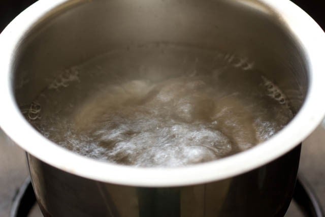 boiling water to make almond milk