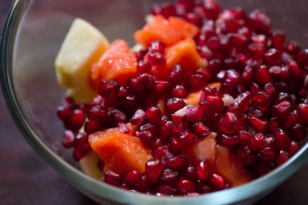 fruits for fruit custard recipe in a bowl