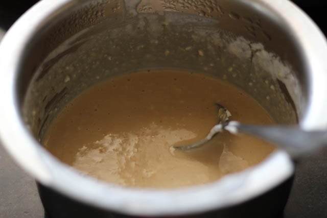 mixing ingredients in the idli batter 