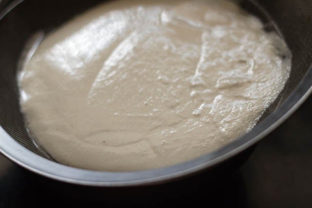 straining curd for tandoori gobi