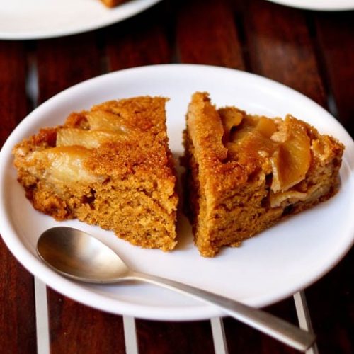 eggless apple upside down cake recipe