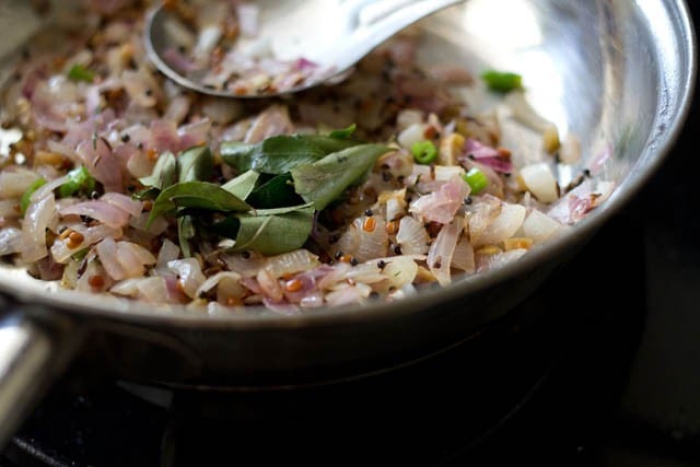 Add curry leaves.