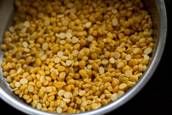 chana dal or bengal gram in a bowl