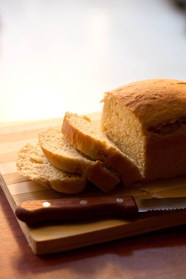 homemade vegan brown bread, sliced