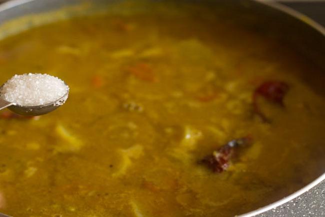 add sugar to radish sambar