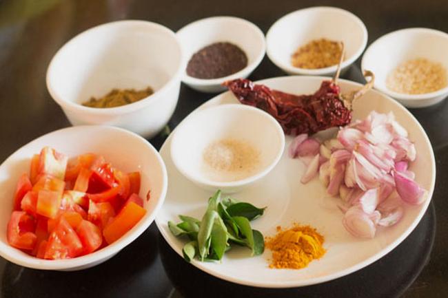 ingredients for making radish sambar