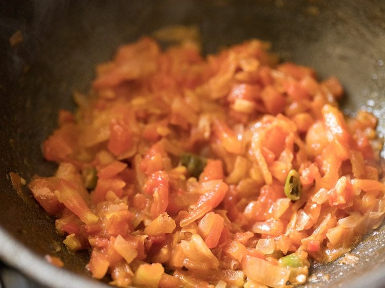 sautéing tomatoes. 