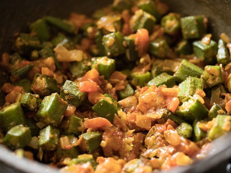 okra mixed evenly. 