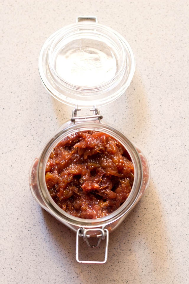 fig jam in a glass jar 