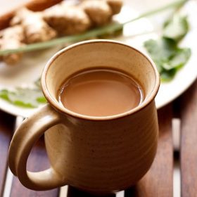 herbal tea in a ceramic cup