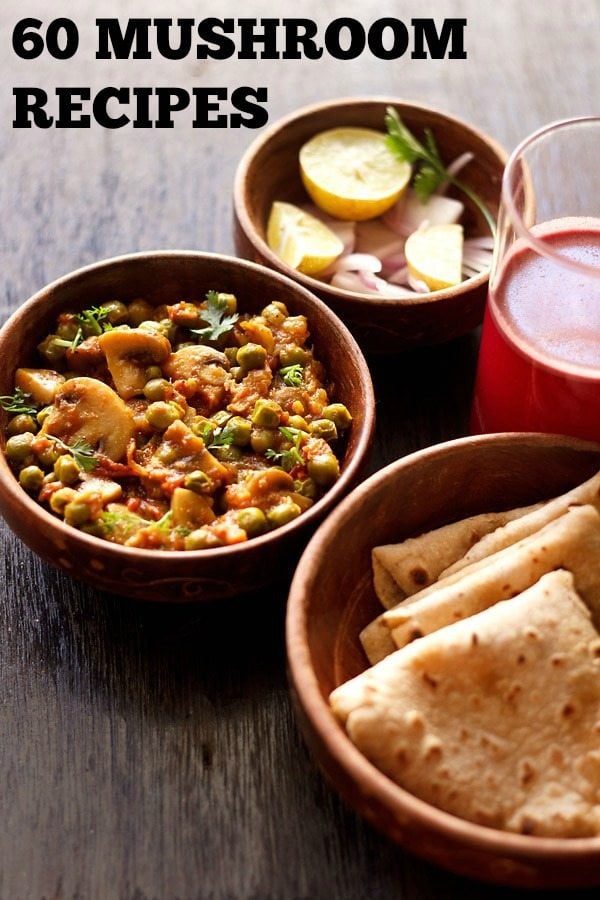 mushroom recipes, mushroom curry recipes, indian mushroom recipes
