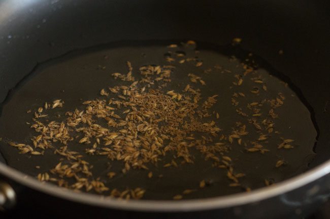 sautéing spices in hot oil. 