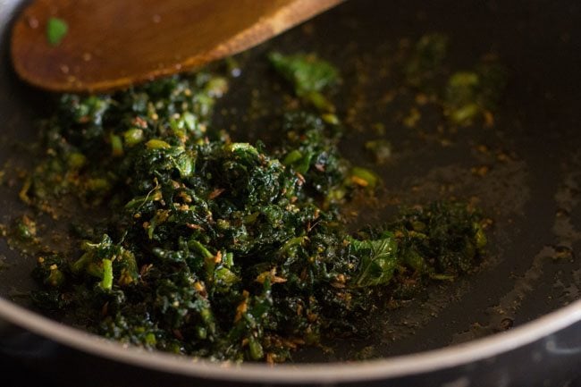 sautéing spinach mixture. 