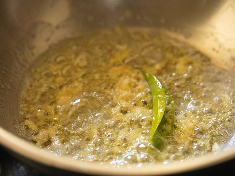 frying ginger-garlic paste