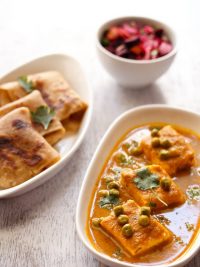 matar paneer recipe, how to make matar paneer | mutter paneer recipe