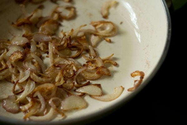 sautéing onions till golden brown