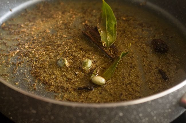 tempering spices for Kashmiri pulao recipe