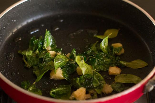 fry the herbs till crisp