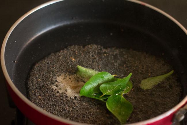 curry leaves and asafoetida added