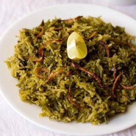 spinach biryani recipe, palak biryani recipe