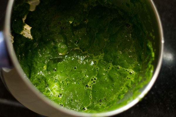 blended to a smooth spinach puree