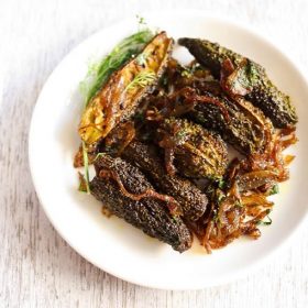 bharwa karela recipe, stuffed bitter gourd recipe