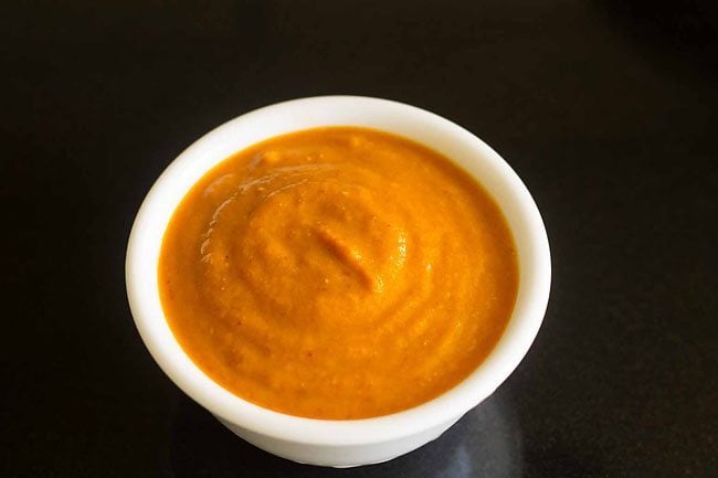 red chutney in a bowl