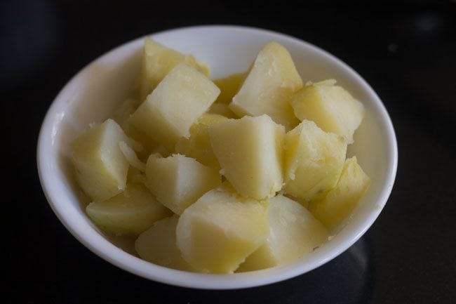 peeled and diced boiled potatoes