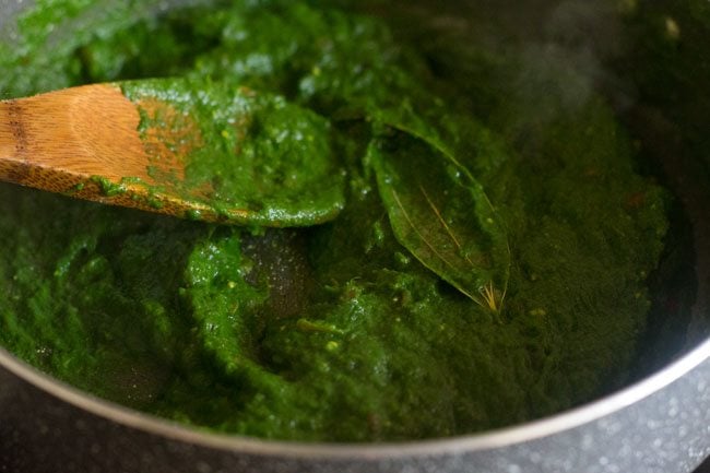 gram flour mixed with spinach puree