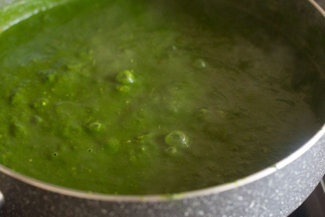 spinach curry or sauce slightly thickened