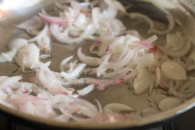 sautéing onions in pan till translucent 
