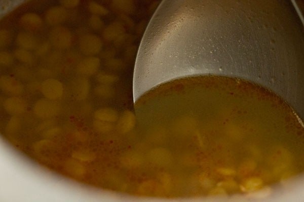 chana dal khichdi mixture in cooker