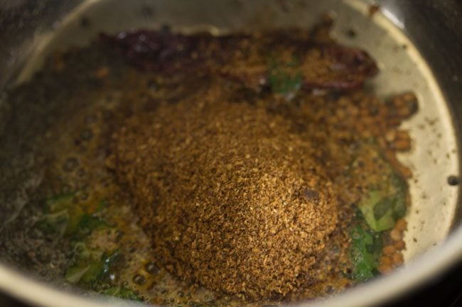 added roasted ground rasam powder