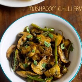 mushroom fry in a white bowl