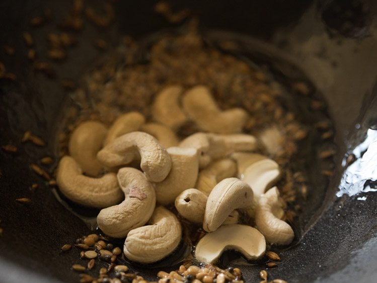 add cashews to urad dal