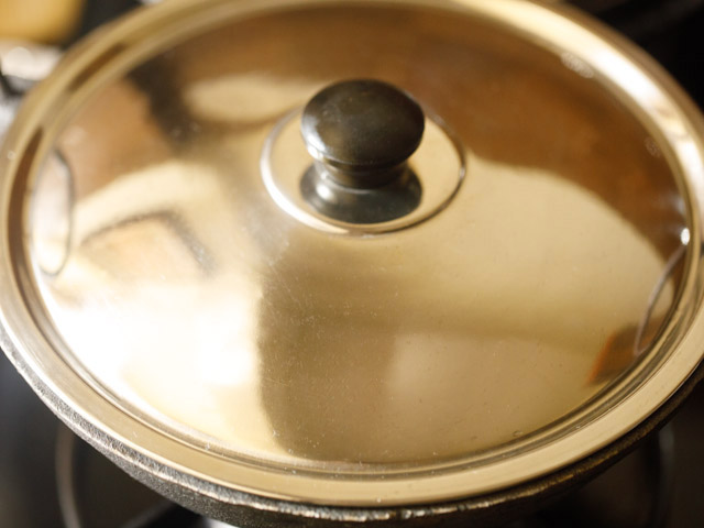 cooking beetroot in the covered pan. 