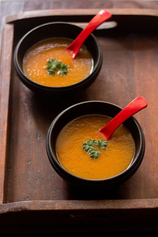 carrot tomato soup recipe, easy and healthy carrot tomato