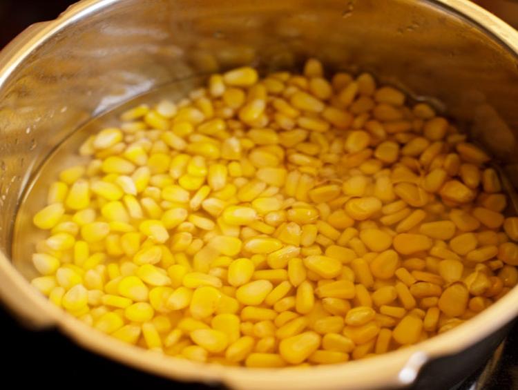 pressure cooked corn kernels. 
