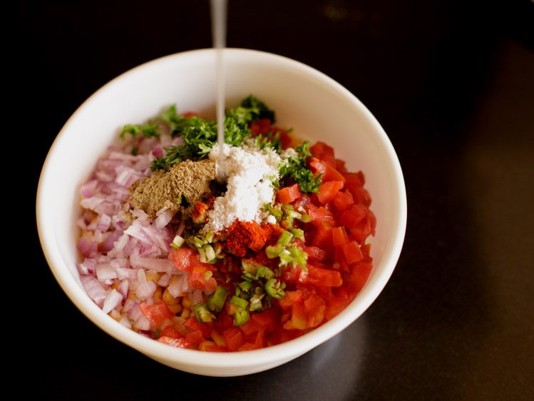 lemon juice added to the bowl. 