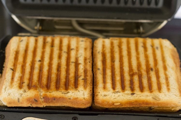 grilled corn sandwiches in a toaster or grill 