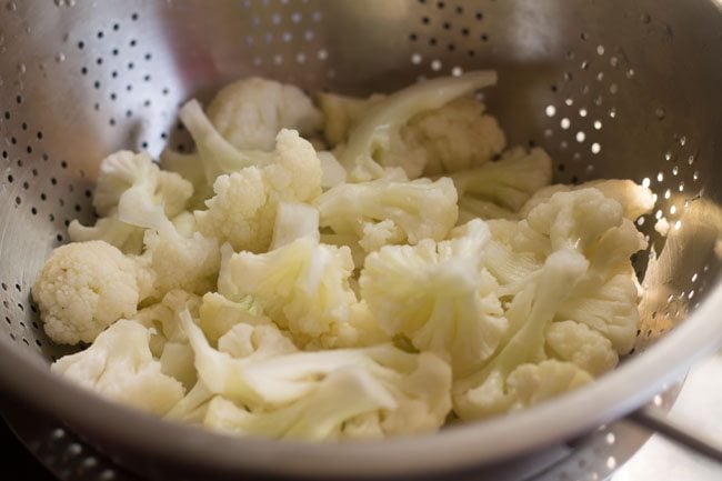 drain the cauliflower florets