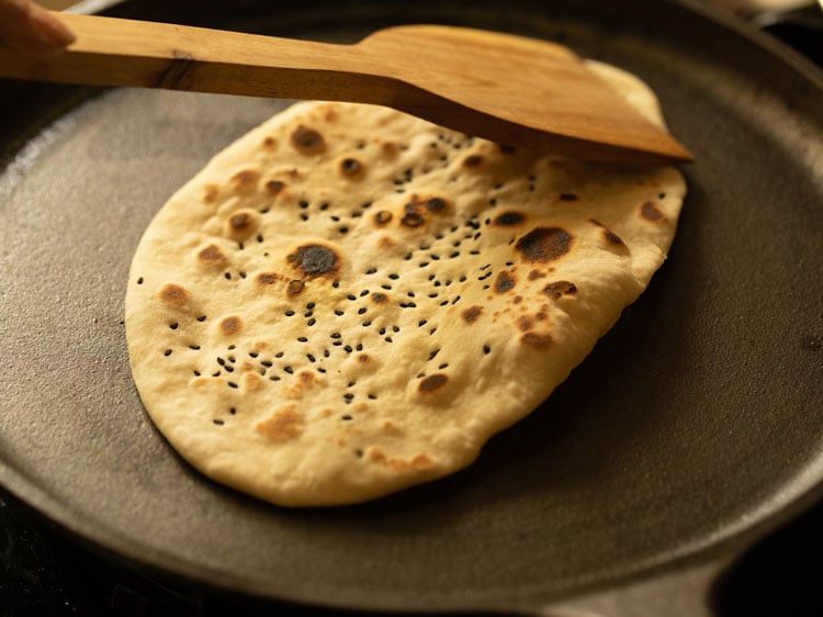 cooking naan bread