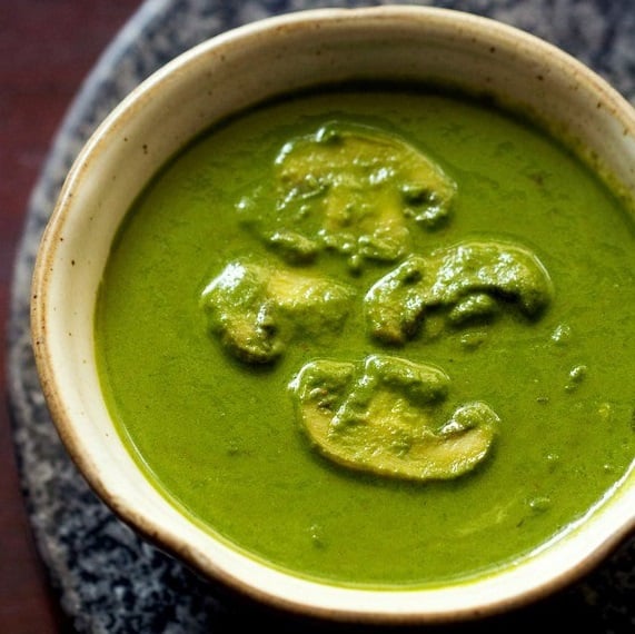 image of Palak Mushroom recipe by Veg Recipes of India