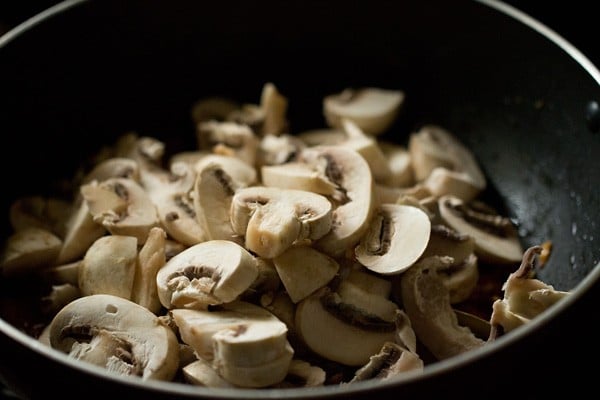 chopped mushrooms added