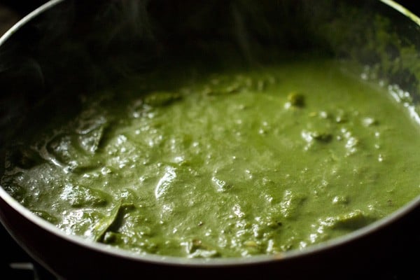 prepared palak mushroom gravy