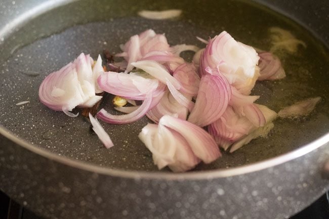 sliced onion added to the pot. 