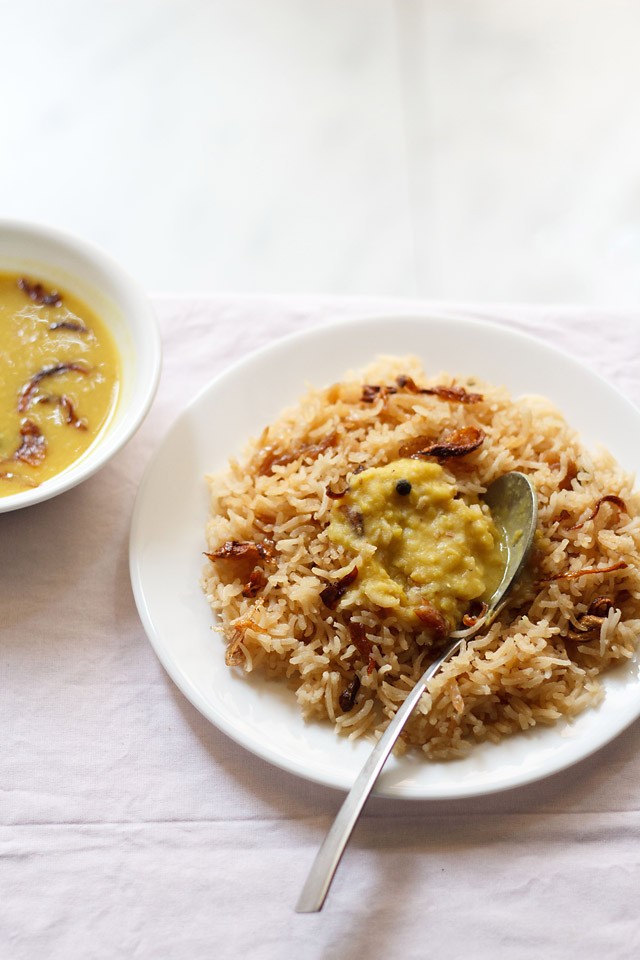 dhan dal or parsi dal with brown rice