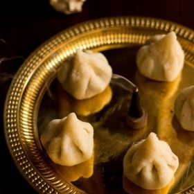 rava modak served on a plate